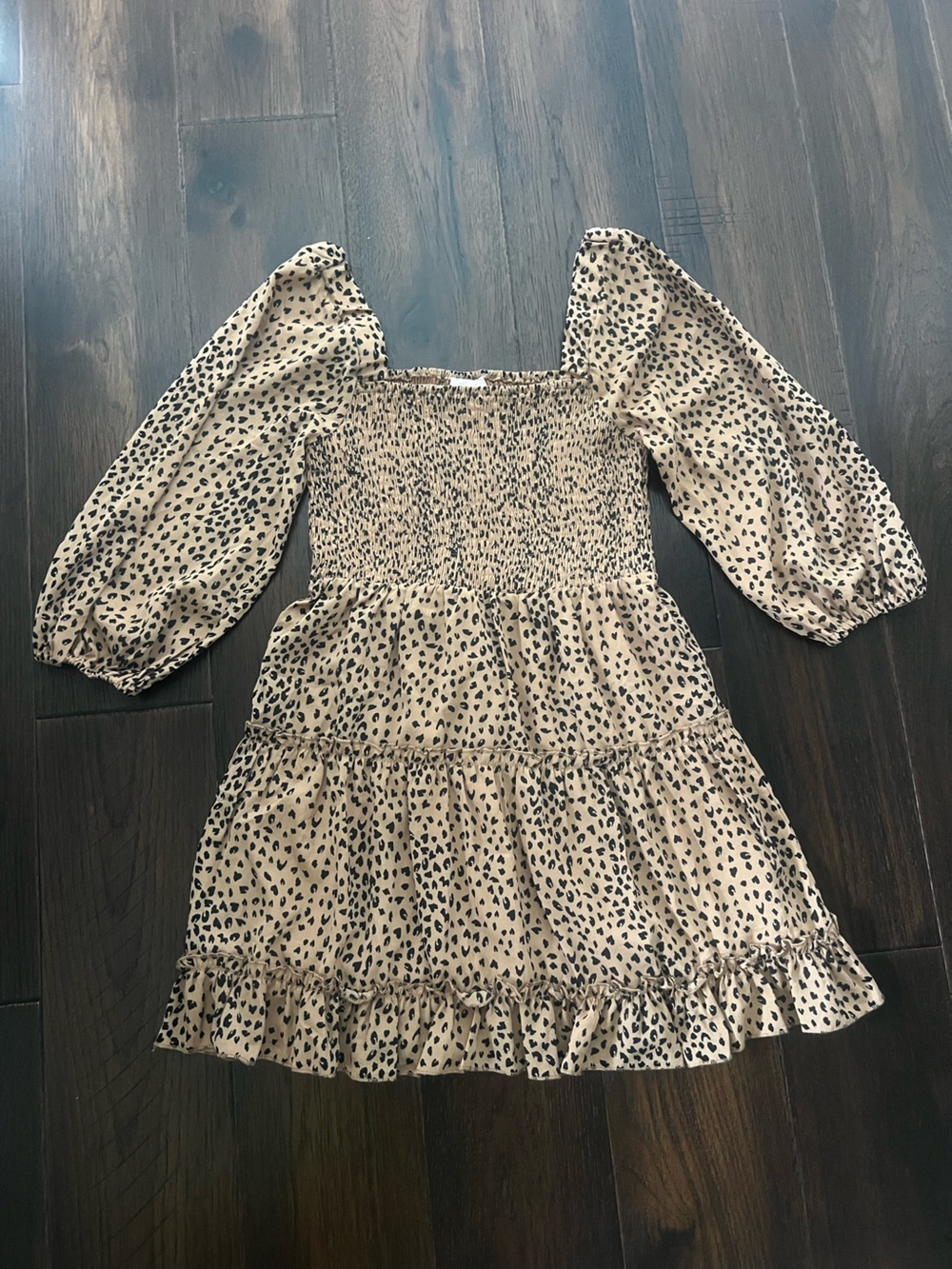 Running through gardens brown leopard print dress